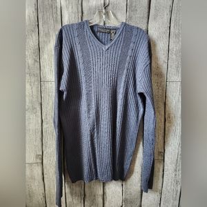 Crazy Horse Blue Gray Long‎ Sleeve Sweater